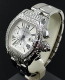 Cartier Roadster Chrono XL with 6.77 Carat Double Diamond Bezel Men's Watch