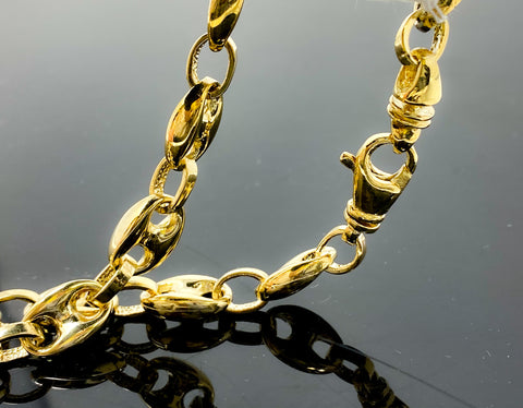 Gucci Mariner Style Oval Link Necklace (28"/144.6gr/10kt)