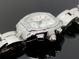 Cartier Roadster Chrono XL with 6.77 Carat Double Diamond Bezel Men's Watch