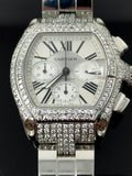 Cartier Roadster Chrono XL with 6.77 Carat Double Diamond Bezel Men's Watch