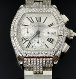 Cartier Roadster Chrono XL with 6.77 Carat Double Diamond Bezel Men's Watch