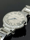 Cartier Ballon Bleu 42mm with 7.90ct Double Diamond Bezel Steel Men's Watch