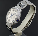Cartier Ballon Bleu 42mm with 7.90ct Double Diamond Bezel Steel Men's Watch