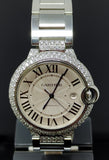Cartier Ballon Bleu 42mm with 7.90ct Double Diamond Bezel Steel Men's Watch