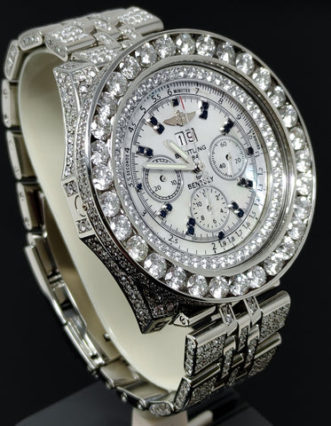 Men's Breitling Bentley 6.75 Chronograph Watch with Approx. 25 Carat of Diamonds
