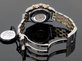 Breitling Chronomat 41 CB0140 adorned with 8.90 ct diamonds, showcasing its two-tone rose gold and stainless steel bracelet, luminous black dial, and detailed craftsmanship.