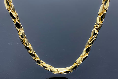 Intertwined Fancy Link Necklace (26"/102gr/10kt)