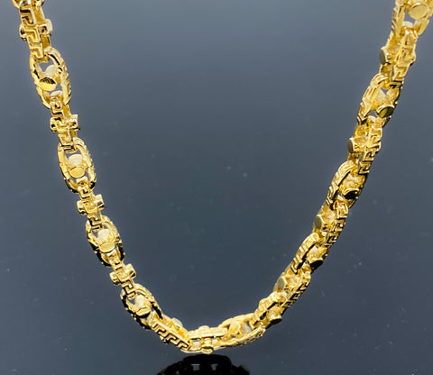 Fancy Mariner Greek Link Necklace (28"/126.4g/10kt)