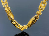 Greek Twisted Versace Style Link Necklace (30"/317.2gr/10kt)