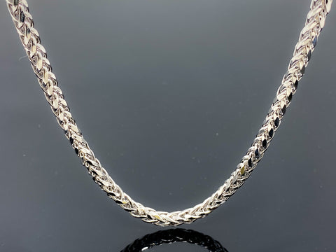 Wheat Link White Gold Necklace (24"/27.3gr/14kt)