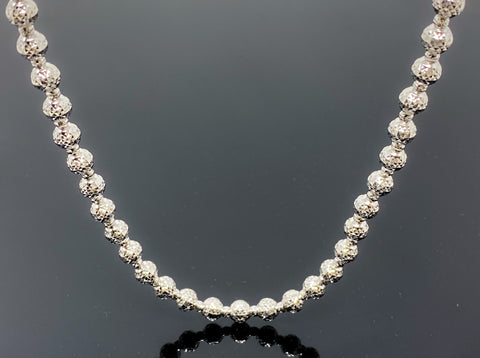 Diamond Cut Ball Link Necklace (26"/32.2gr/14kt)