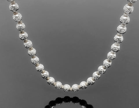 Diamond Cut Ball Link Necklace (28"/40.1gr/14kt)