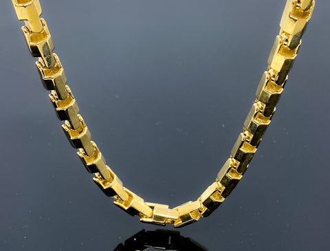 Fancy Octagon Link Necklace (28"/122.4g/10kt)