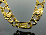 Diamond Cut Medusa Station Style Link Necklace