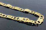 Diamond Cut Medusa Station Style Link Necklace