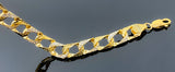 Diamond Cut Double Sided Nugget Pressed Bracelet w/ CZ (8.5"/24.8g/10kt)