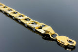 Diamond Cut Double Sided Nugget Pressed Bracelet w/ CZ (8.5"/24.8g/10kt)