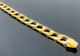 Diamond Cut Double Sided Nugget Pressed Bracelet w/ CZ (8.5"/24.8g/10kt)