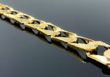Diamond Cut Double Sided Nugget Pressed Bracelet w/ CZ (8.5"/24.8g/10kt)