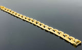 Diamond Cut Double Sided Satin Link Bracelet (8.5"/30.7g/10kt)