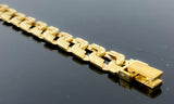 Diamond Cut Double Sided Satin Link Bracelet (8.5"/30.7g/10kt)