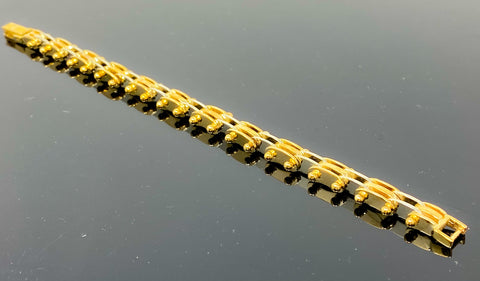 Fancy Two-Tone Bike Chain Bracelet (7.5"/43.3g/10kt)