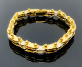 Fancy Two-Tone Bike Chain Bracelet (7.5"/43.3g/10kt)