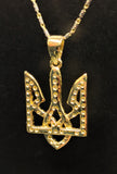 18K Gold Trident - The Coat of Arms of Ukraine Pendant with Diamonds