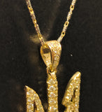18K Gold Trident - The Coat of Arms of Ukraine Pendant with Diamonds