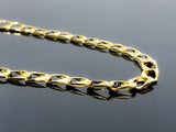 Diamond Cut Brush Finish Link Necklace