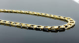 Diamond Cut Square Brushed Edge Finish Link Necklace