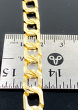 Diamond Cut Square Brushed Edge Finish Link Necklace