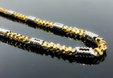 Two Tone Station Custom Bullet Style Link Necklace (28"/117.3gr/10kt)