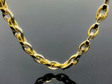 Two Tone Pressed Oval Link Necklace