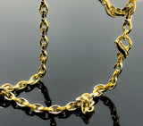 Two Tone Pressed Oval Link Necklace (28"/61.8gr/10kt)