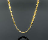 Two Tone Satin Finish Fancy Link Necklace (26"/46.8gr/10kt)