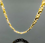 Two Tone Satin Finish Fancy Link Necklace (26"/46.8gr/10kt)