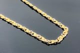 Two Tone Satin Finish Fancy Link Necklace (26"/46.8gr/10kt)