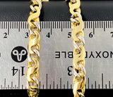 Two Tone Satin Finish Fancy Link Necklace (26"/46.8gr/10kt)