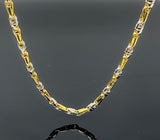 Two Tone Bullet Style Link Necklace (26"/79.9gr/10kt)