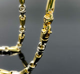 Two Tone Bullet Style Link Necklace (26"/79.9gr/10kt)