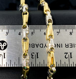 Two Tone Bullet Style Link Necklace (26"/79.9gr/10kt)