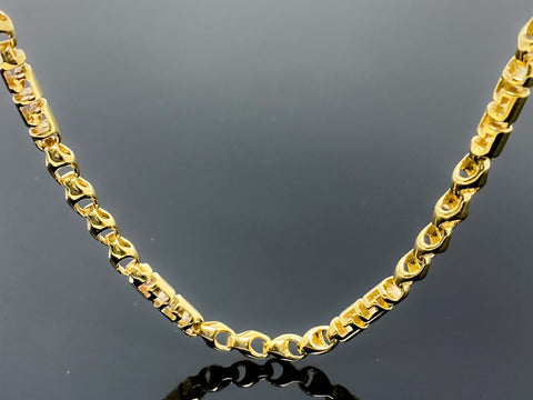 Greek Fancy Bullet Link Necklace (28"/61.4gr/10kt)