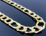 Diamond Cut Double Sided Nugget Pressed Figaro Link Necklace (28"/80.2g/10kt)