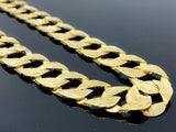 Satin Diamond Cut Double Sided Link Necklace (28"/123.3gr/10kt)