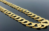 Satin Diamond Cut Double Sided Link Necklace (28"/123.3gr/10kt)