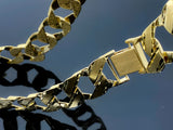 Satin Diamond Cut Double Sided Link Necklace (28"/123.3gr/10kt)