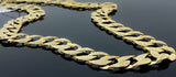 Satin Diamond Cut Double Sided Link Necklace (28"/123.3gr/10kt)