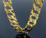 Satin Diamond Cut Double Sided Link Necklace (28"/123.3gr/10kt)