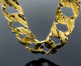 Satin Diamond Cut Double Sided Link Necklace (28"/123.3gr/10kt)